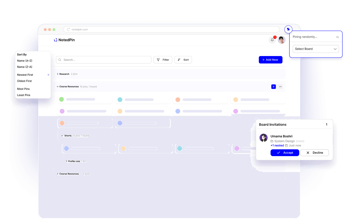 NotedPin app preview